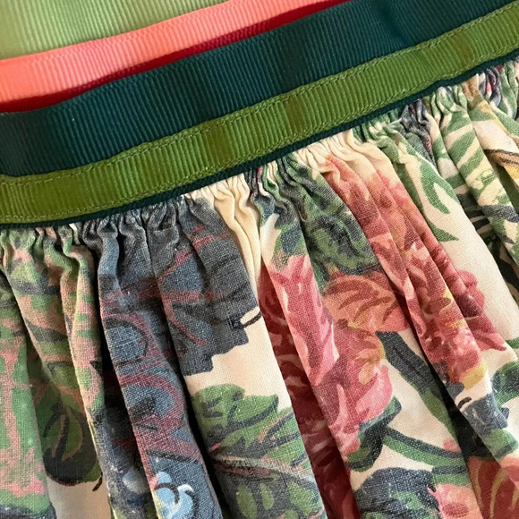 Vintage 50s Ribbon Belt Circle Skirt Lisieres Fleuries Paul Dumas Floral Large - Picture 6 of 10